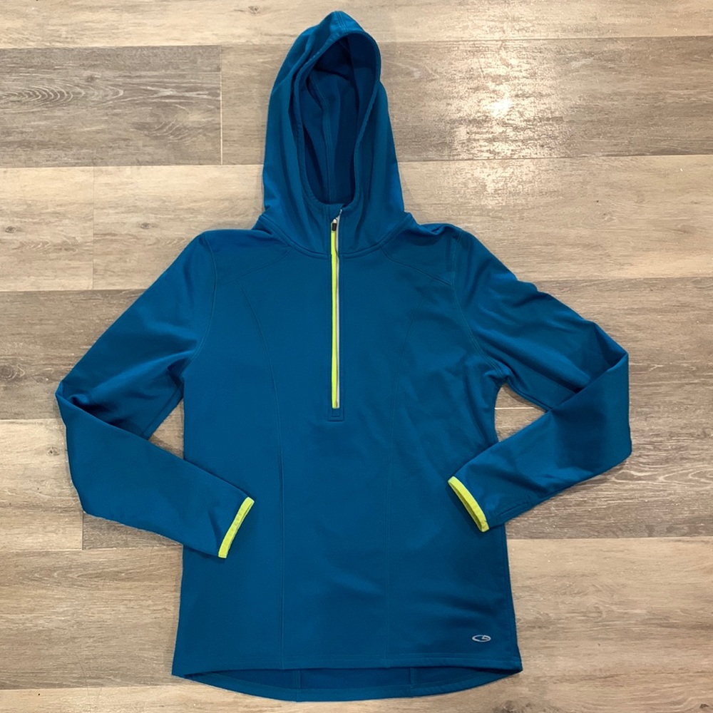 Champion semi-fitted quarter-zip athletic wear hoodie ladies  medium